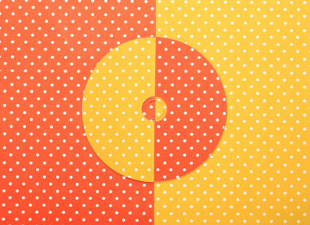 Compact disk CD  with colorful topped backgroundの写真素材