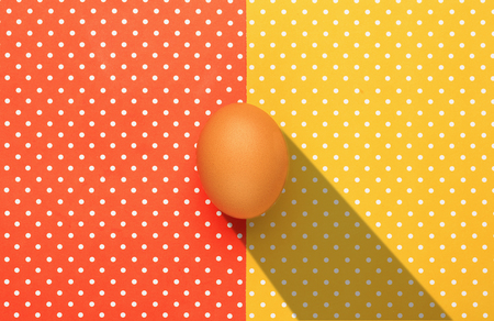 Eggs with colorful topped backgroundの写真素材