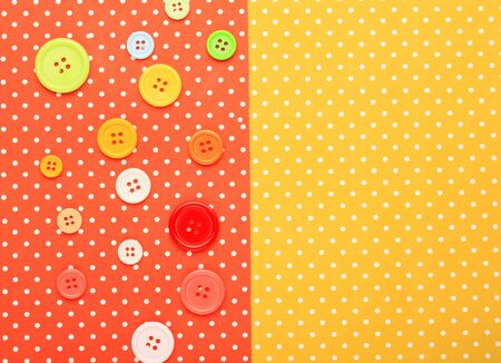 Buttons with colorful topped backgroundの写真素材