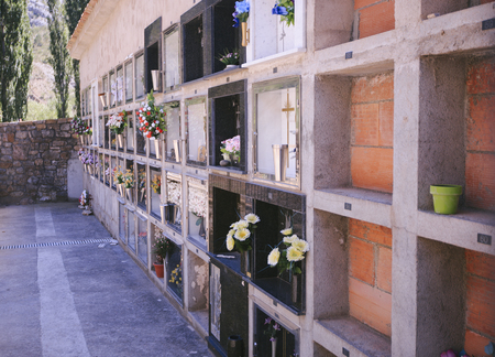 Tombs in a cemetery of spainの写真素材