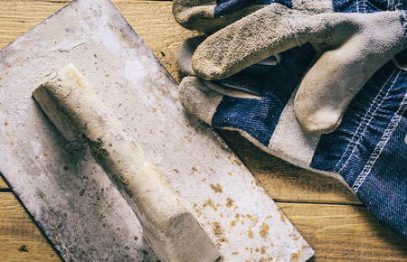 Group of  old oxide vintage tools. Glovesの写真素材