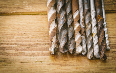 Group of  old oxide vintage tools. Drillsの写真素材