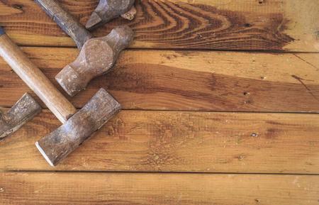 Group of  old oxide vintage tools. Hammersの写真素材