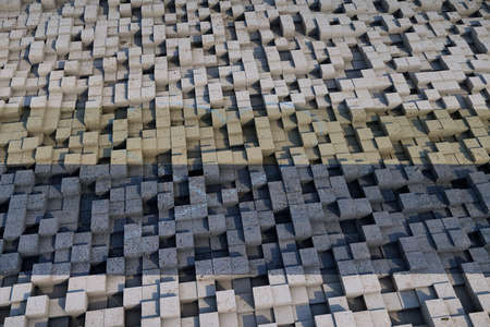 3D cubes with a grunge textureの写真素材