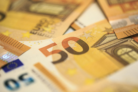 50 Euros banknotesの写真素材