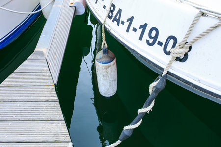 Luxury yatch in a portのeditorial素材