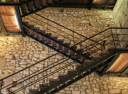 Interior ladder made of metal and wood