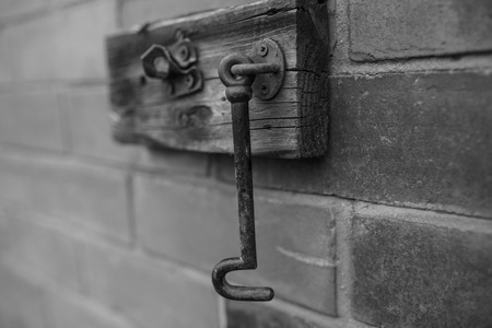 old and dirty door padlockの写真素材