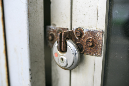 old and dirty door padlock