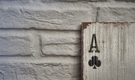 Wooden playing cards aces for decoration