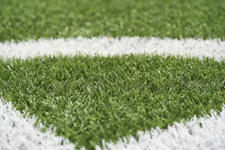 Artificial grass stadium in spain .Corner lineの写真素材