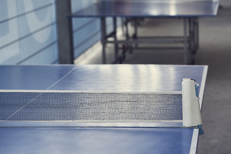 Blue tennis table outdoorの写真素材