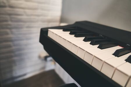 Piano keyboard close upの写真素材