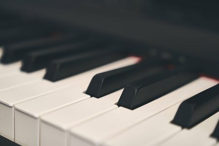 Piano keyboard close upの写真素材