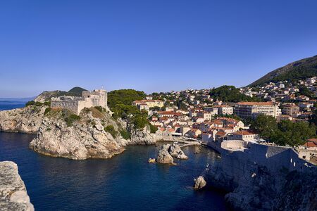 Panorama Dubrovnik Old Town roofs . Europe, Croatiaの写真素材