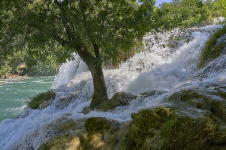 Krka waterfalls in Croatia . Europeの写真素材