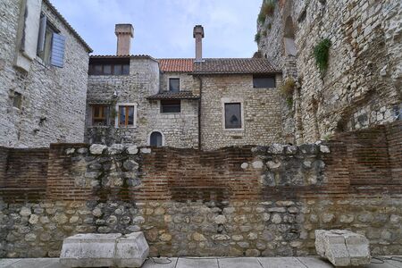 Streets of Split city. Croatiaの写真素材