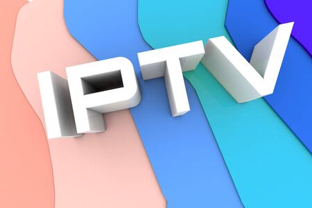 3D render . IPTV . Online television broadcasting . Technology conceptの写真素材