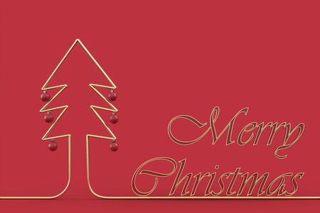 3D christmas postcard wallpaper .Merry Christmas concept . 3D illustration. 3d renderingの写真素材
