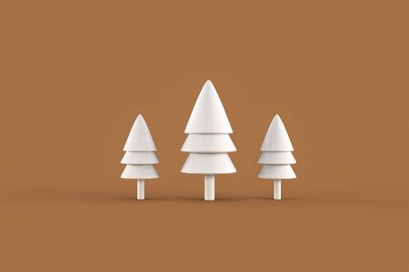 Christmas tree minimalist wallpaper . 3d rendering . 3d illustration. Merry Christmas conceptの写真素材