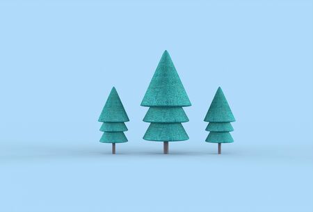 Christmas tree minimalist wallpaper . 3d rendering . 3d illustration. Merry Christmas conceptの写真素材