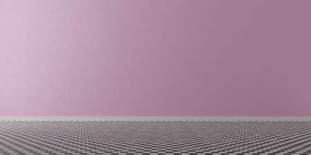 Interior room with pink wall, 3d illustrationの写真素材