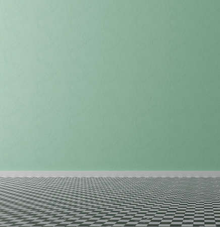 Interior room with green wall, 3d illustrationの写真素材