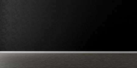 Interior room with black wall, 3d illustrationの写真素材