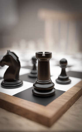 Chessboard championship room . 3d rendering . 3d illustrationの写真素材