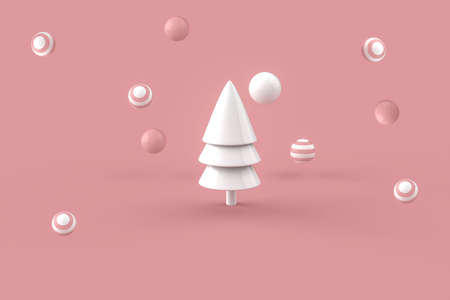 Christmas card with 3d tree . Christmas tree . 3d renderingの写真素材