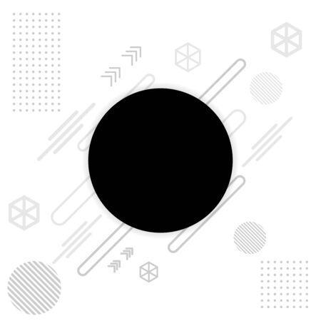Abstract memphis black and white color background geometric element.のイラスト素材