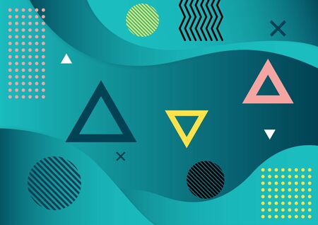 Abstract memphis background geometric element.のイラスト素材