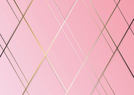 Abstract polygonal pattern luxury golden line with pink template background.Vector background can be used in cover design, book design, poster, cd cover, flyer, website backgrounds or advertising.のイラスト素材