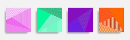 Abstract colorful geometric dot and line background set, graphic banner cover and advertising design...