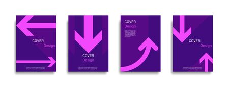 Abstract colorful direction line design background set, graphic banner cover and advertising design layout template. Eps10 vector.のイラスト素材