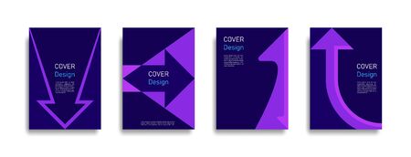 Abstract colorful direction line design background set, graphic banner cover and advertising design layout template. Eps10 vector.のイラスト素材