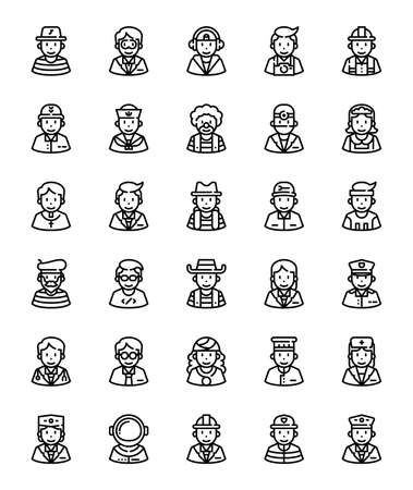 Professional avatars icon for website, application, printing, document, poster design, etc.のイラスト素材
