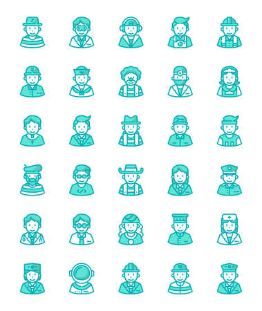 Professional avatars icon for website, application, printing, document, poster design, etc.のイラスト素材
