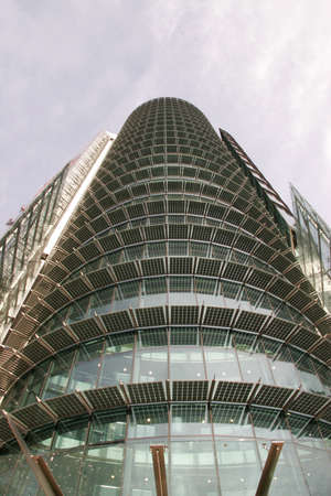 Modern business building against blue sky