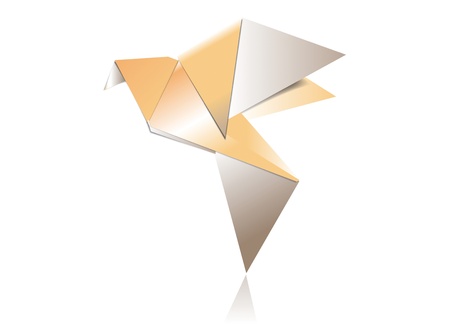 of an elegant origami paper birdのイラスト素材