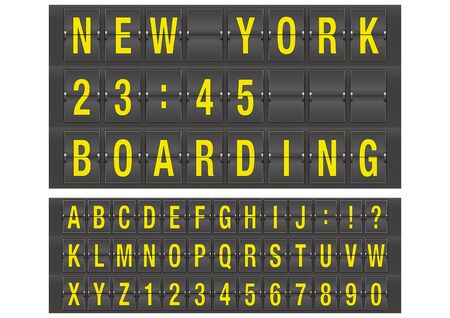 Airport alphabet arrival and departure displayのイラスト素材