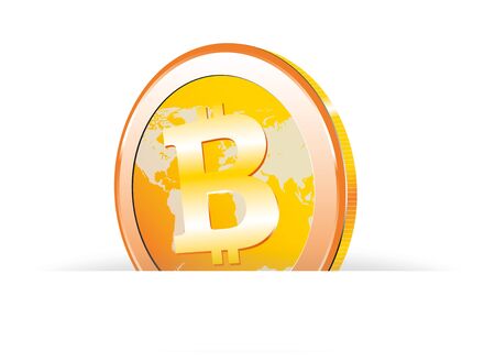 Bitcoin, the new digital currency for a worldwide paymentsのイラスト素材