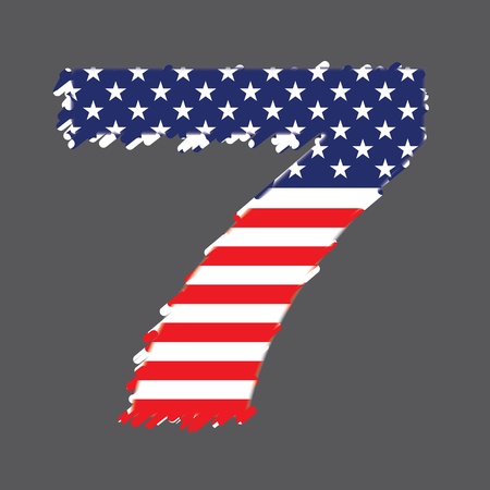 Flag of USA alphabet - 7のイラスト素材