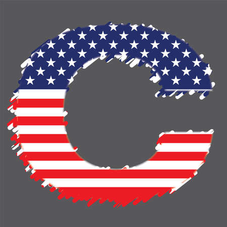Flag of USA alphabet - Cのイラスト素材