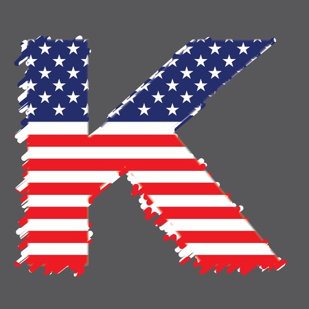 Flag of USA alphabet - Kのイラスト素材
