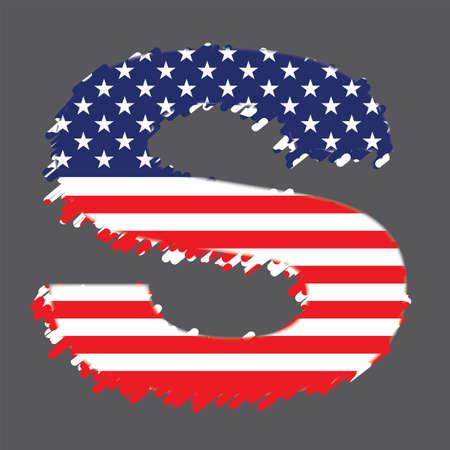 Flag of USA alphabet - Sのイラスト素材