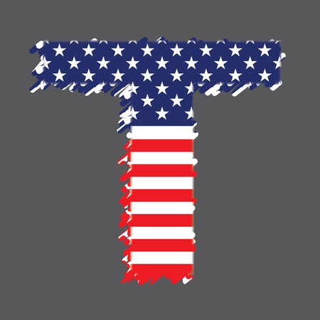 Flag of USA alphabet - Tのイラスト素材
