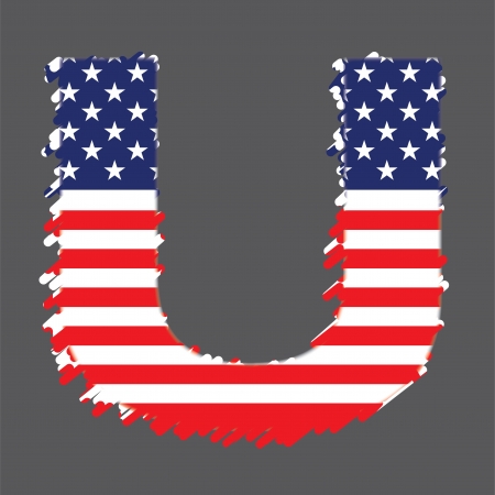 Flag of USA alphabet - Uのイラスト素材