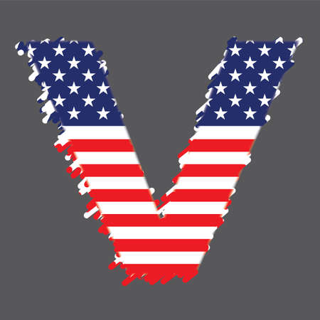 Flag of USA alphabet - Vのイラスト素材