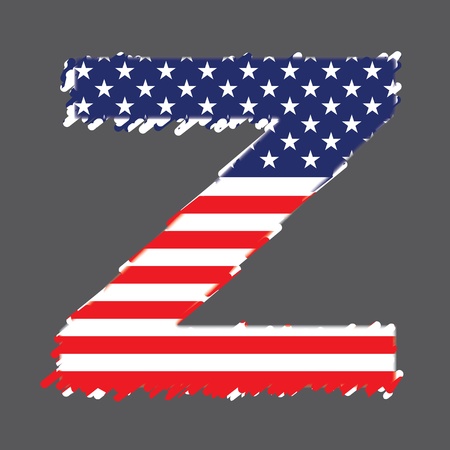 Flag of USA alphabet - Zのイラスト素材